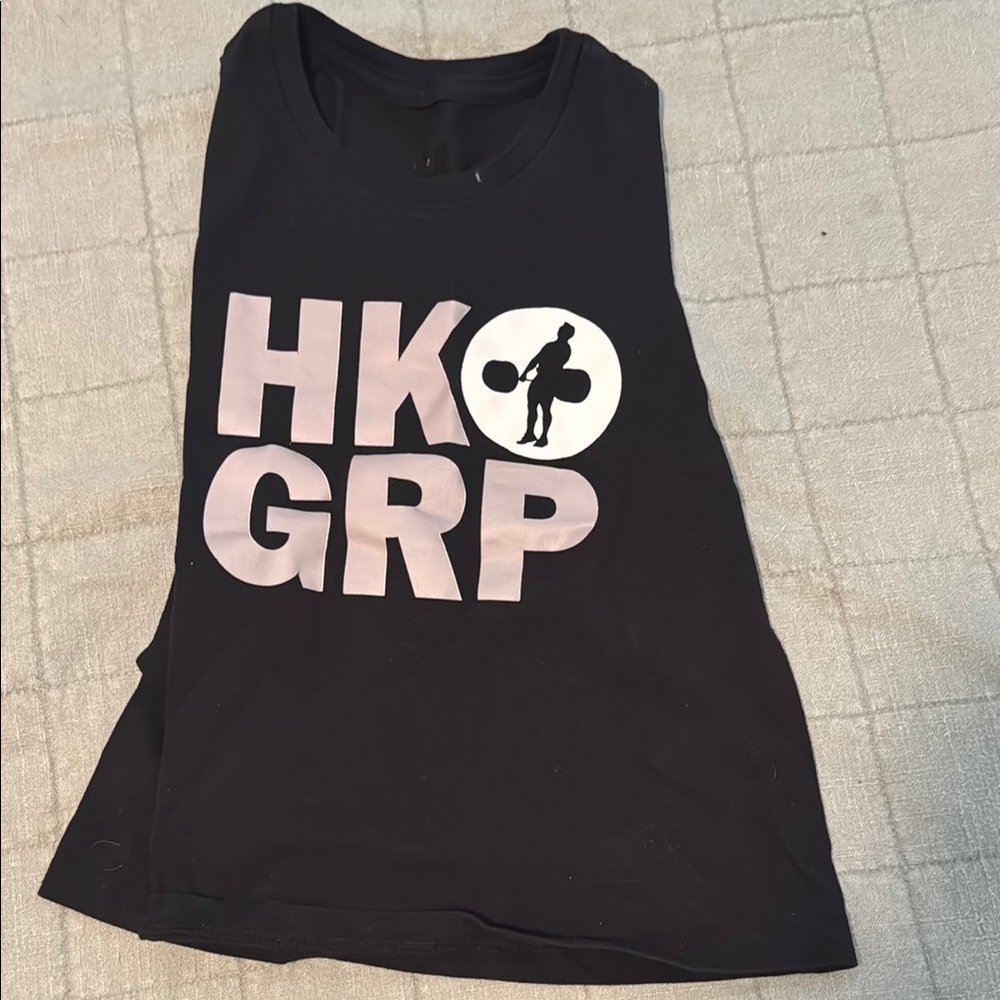 Black Muscle Tee with Print